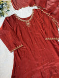Silk hand work suit set