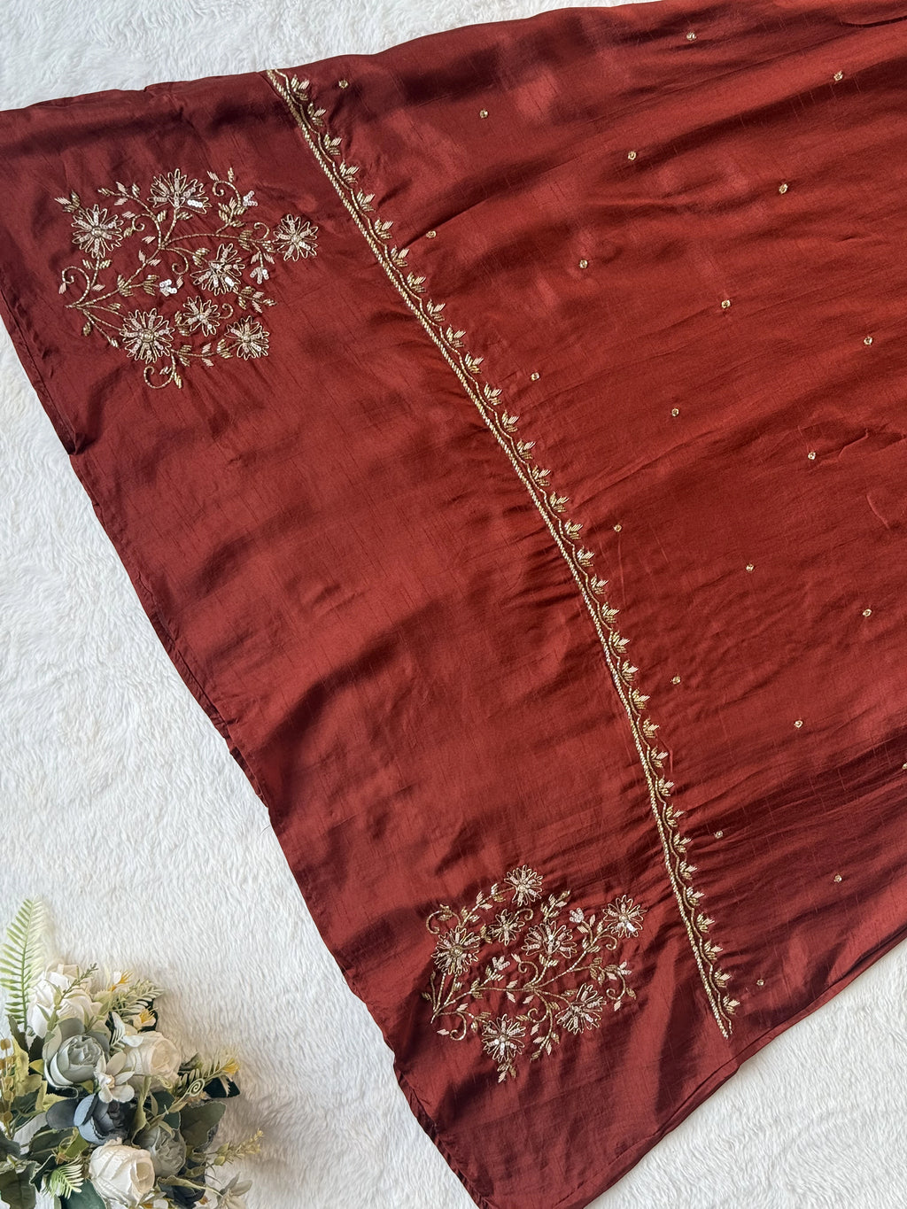 Silk hand work suit set