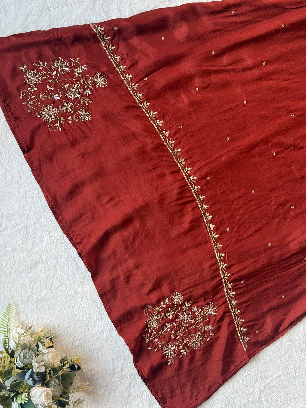 Silk hand work suit set