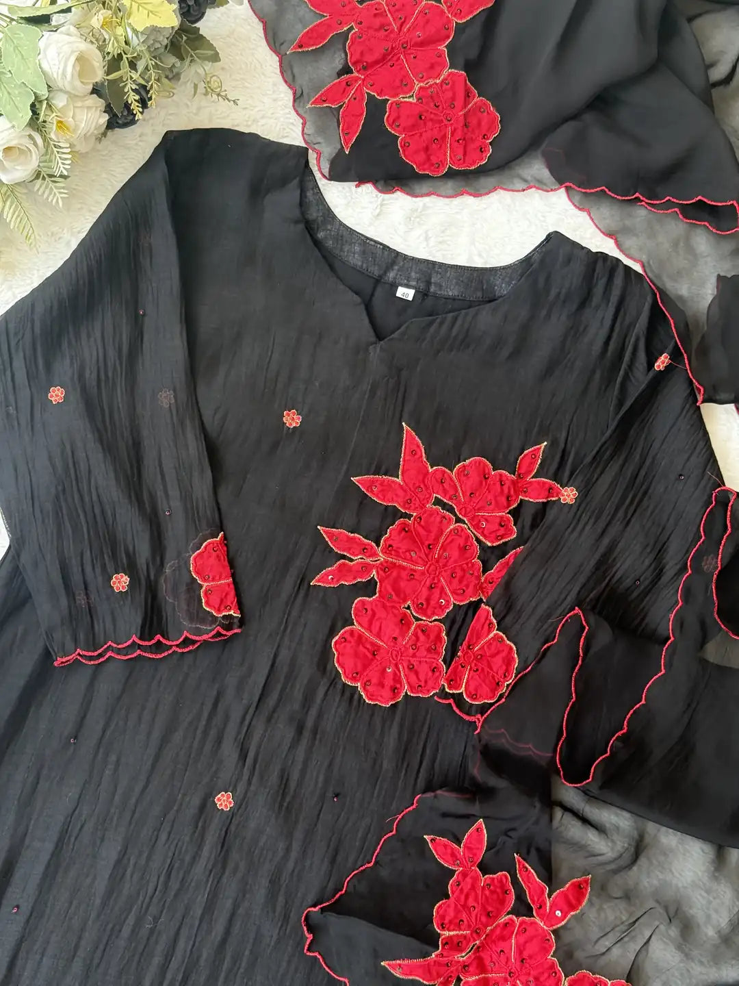 Mul chanderi A-line suit - AV0012