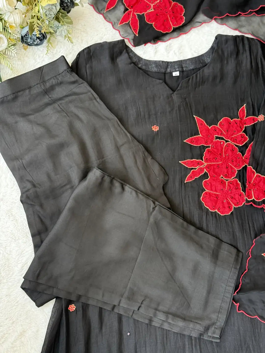 Mul chanderi A-line suit - AV0012
